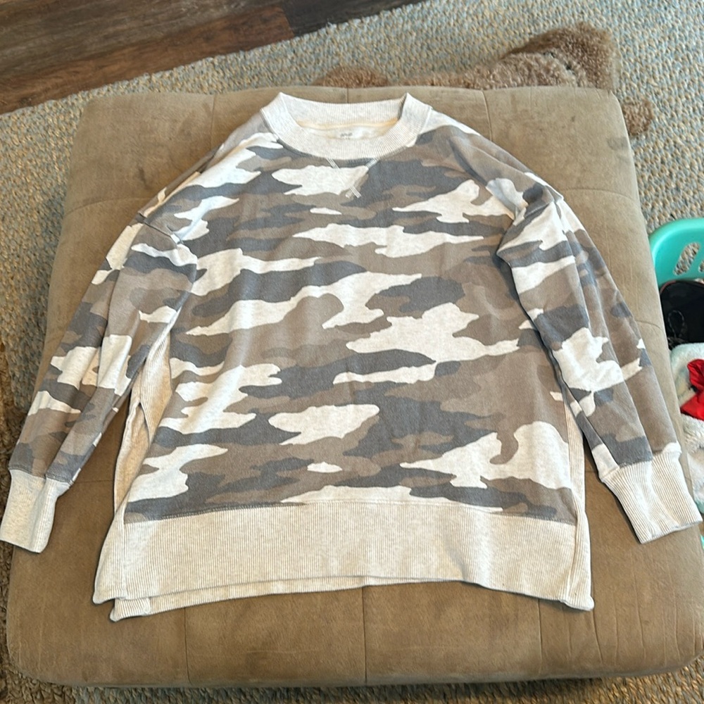 Aerie Camo Oversized Pullover Sweatshirt